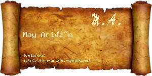 May Arián névjegykártya